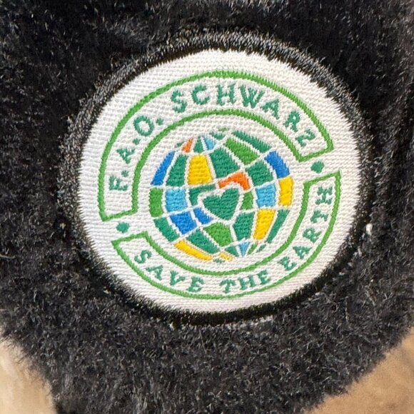 FAQ Schwarz Save the Earth Sitting Panda Bear Animal Plush Toy Black White - Picture 6 of 10